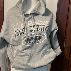 Romwe Palm Springs light grey hoodie.  Medium/6.